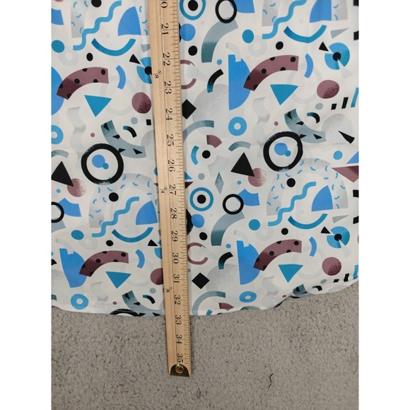 Dixxon Flannel Co Shirt Mens XL White Blue New Wave Party Button Up Retro 90s - Picture 10 of 11